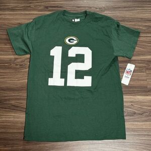 NWT! Green Bay Packers Aaron Rodgers #12 T Shirt Jersey NFL Football Green Med.
